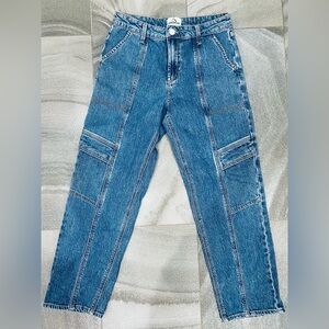 Women’s Vintage Jordache Cargo Style Straight Leg Jeans Medium Wash  28x 26